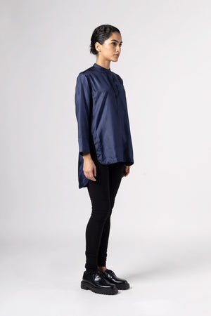 Antique Silk Blue Shirt