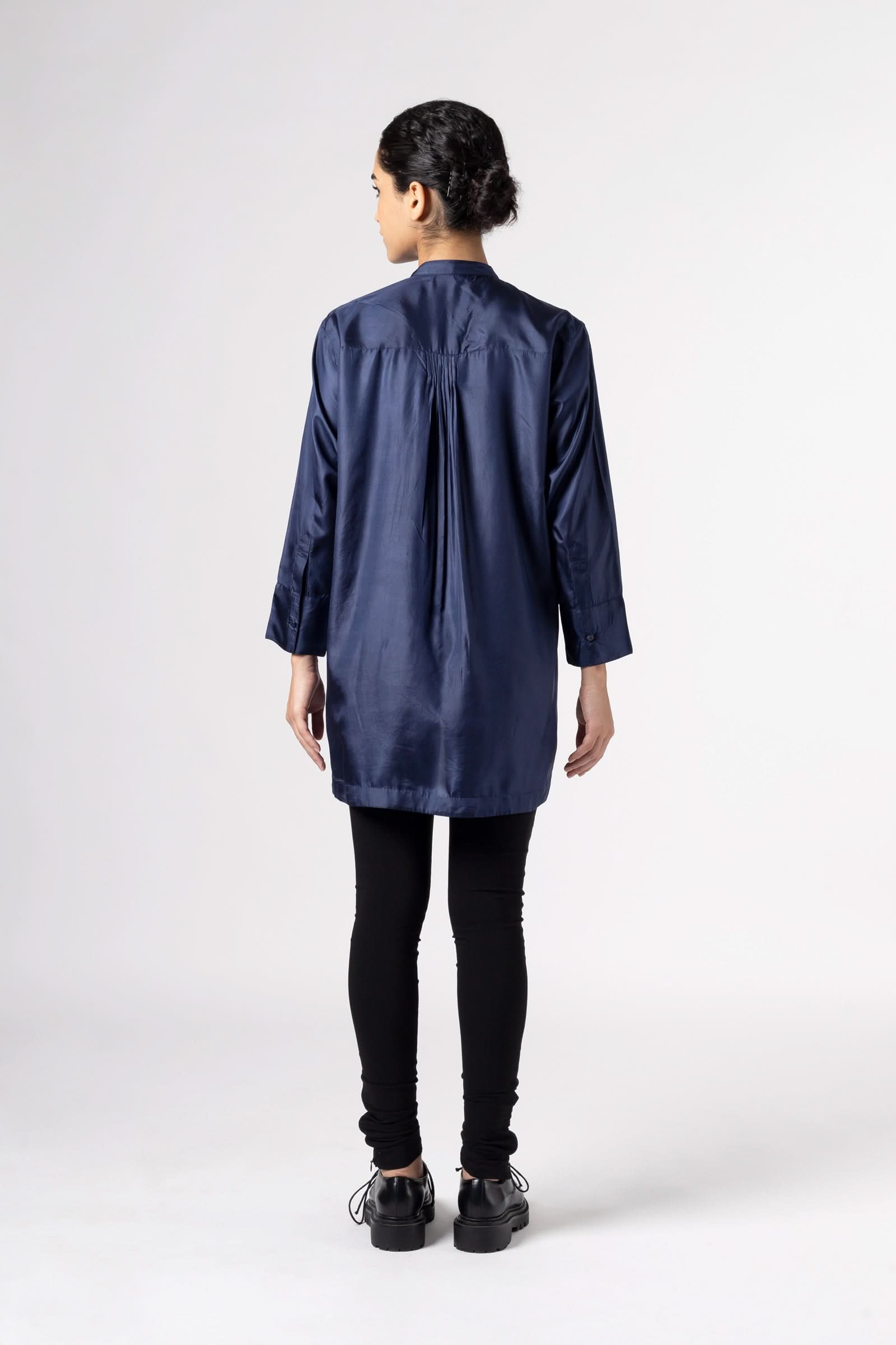 Antique Silk Blue Shirt