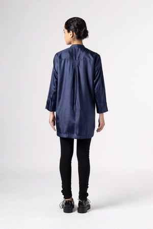 Antique Silk Blue Shirt