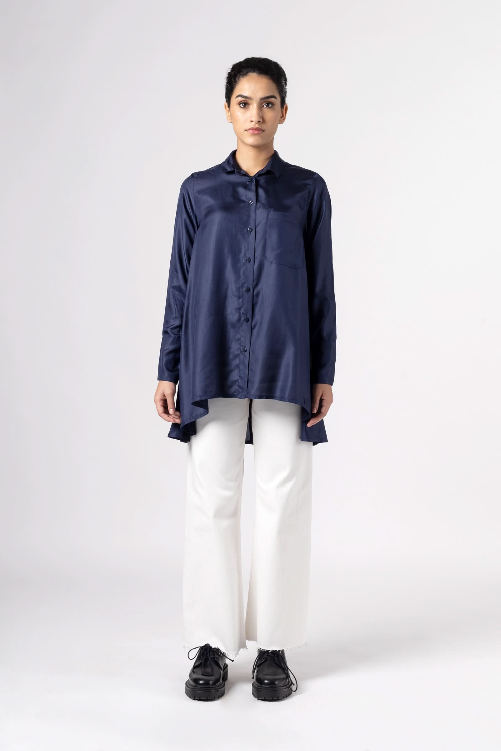 Azure Indigo Silk Shirt