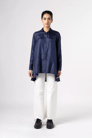 Azure Indigo Silk Shirt