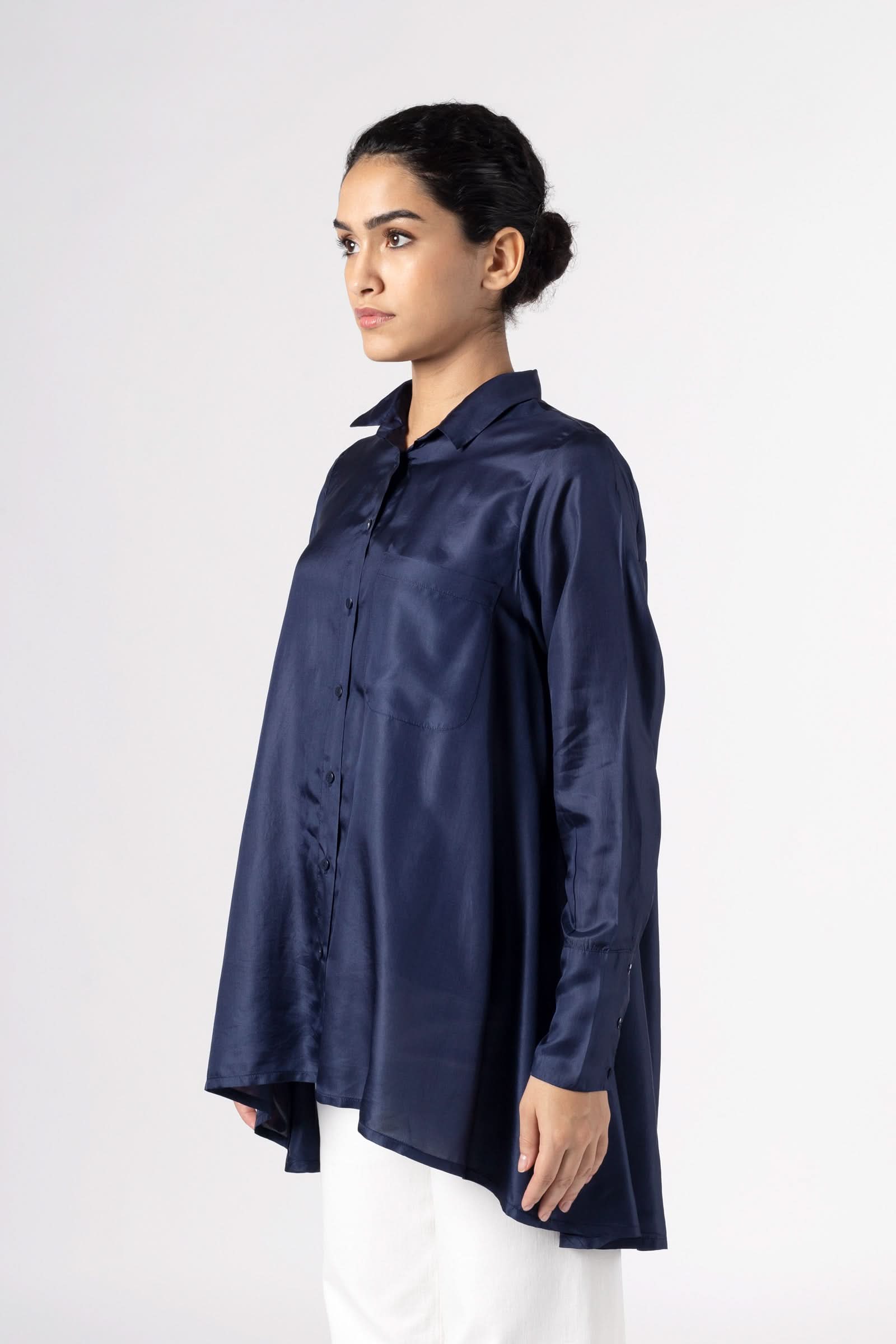 Azure Indigo Silk Shirt