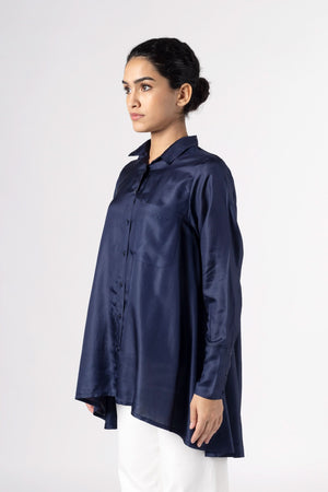Azure Indigo Silk Shirt