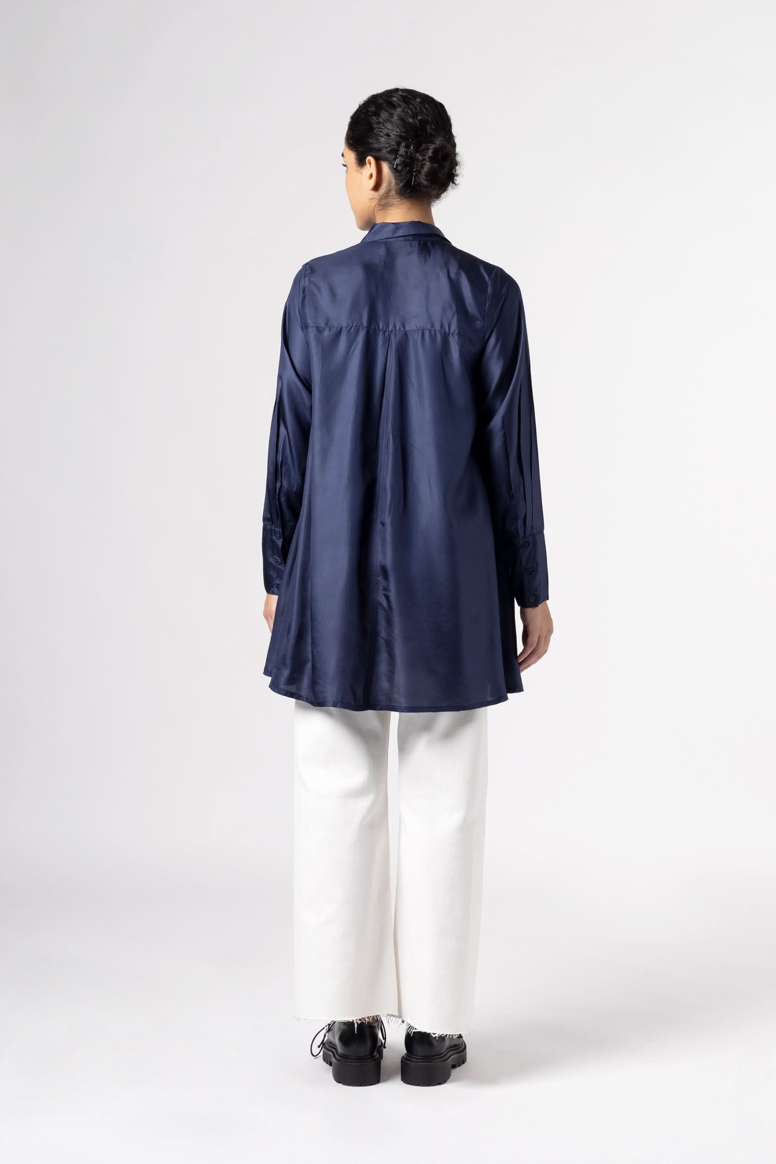Azure Indigo Silk Shirt