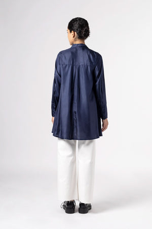 Azure Indigo Silk Shirt