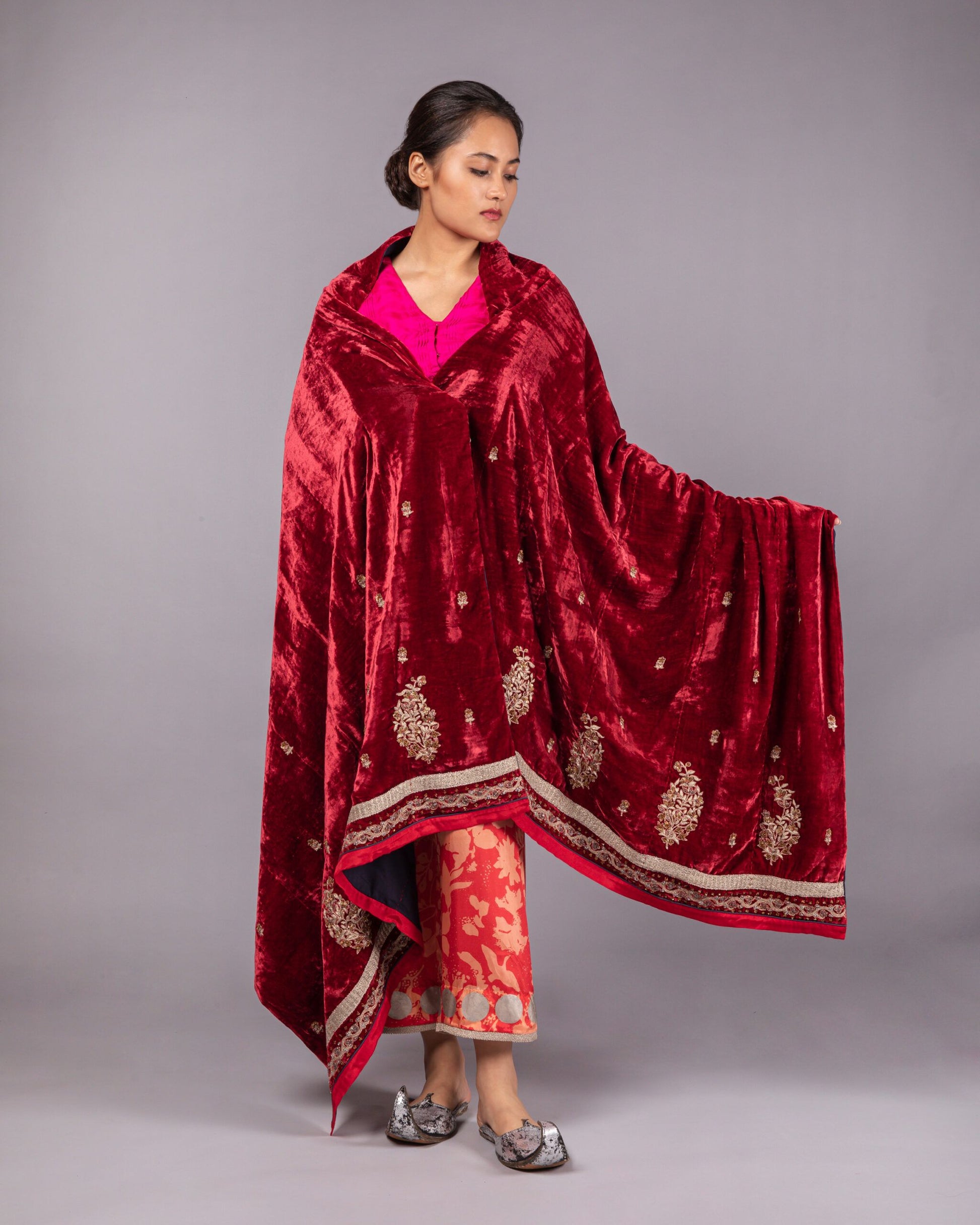 Fariba Maroon Shawl