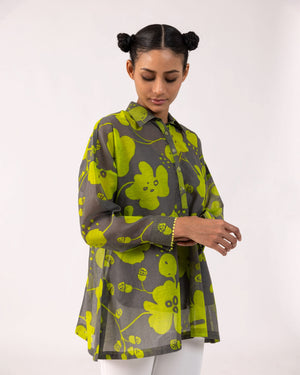 Nana Grey Green Top