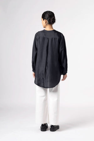 Sunshine Black  Silk Shirt