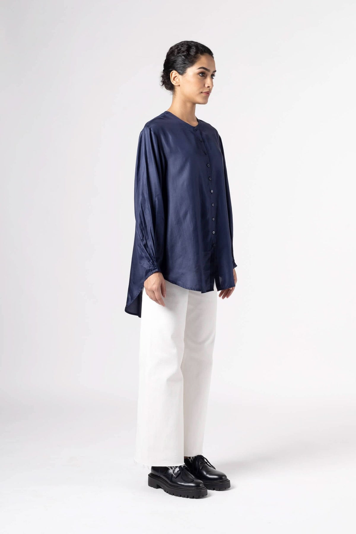Sunshine Indigo Silk Shirt