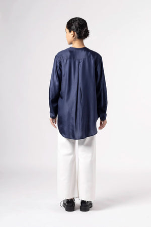 Sunshine Indigo Silk Shirt