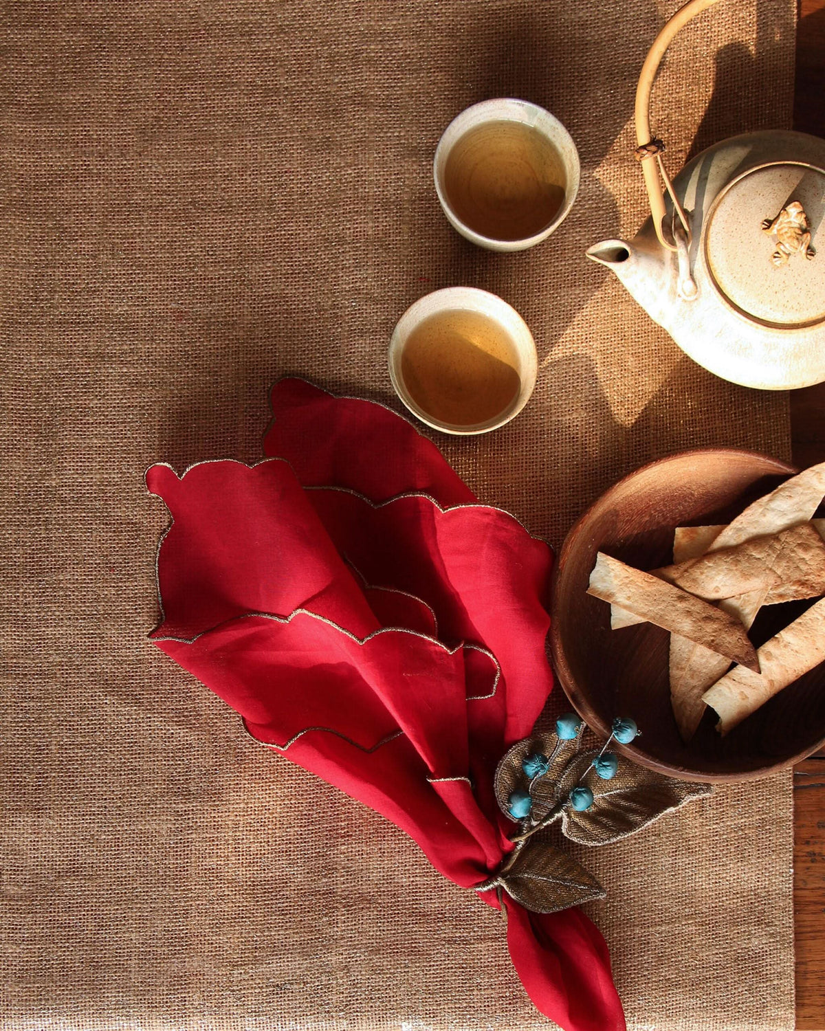 Tiara Red Napkin-Set Of 6