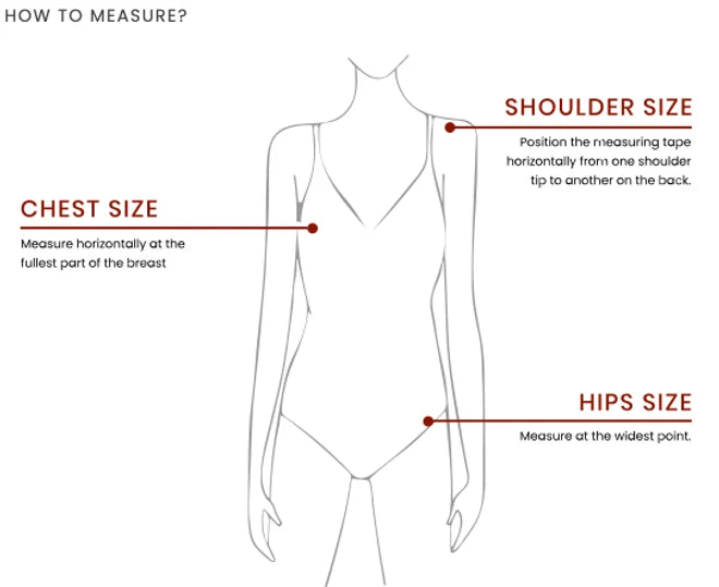 How to measure: chest, shoulder and hips